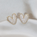 Zircon Heart Stud Earrings