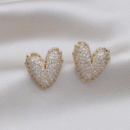 Zircon Heart Stud Earrings
